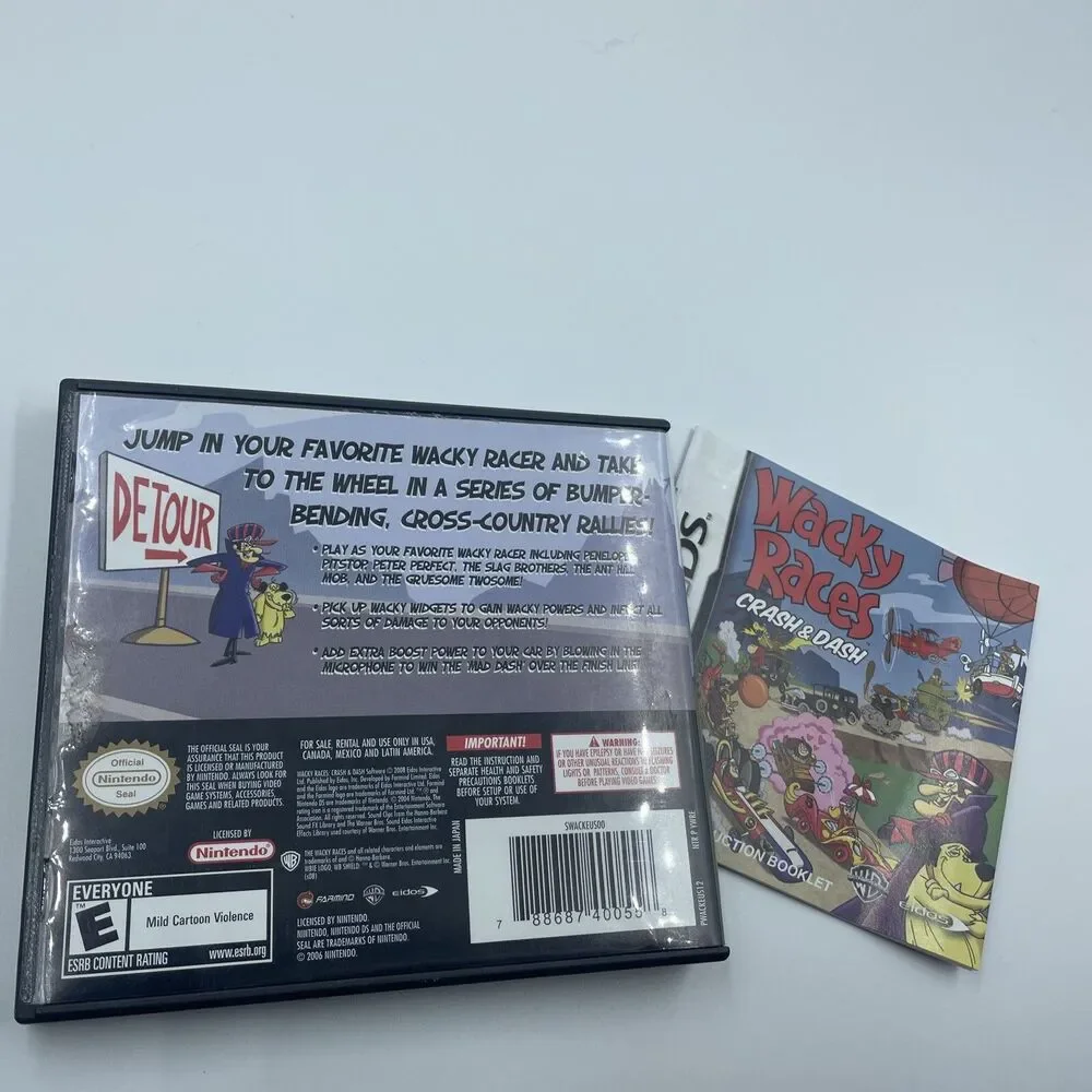 Wacky Races Crash And Dash NINTENDO DS- BOX CASE AND MANUAL ONLY - NO GAME-